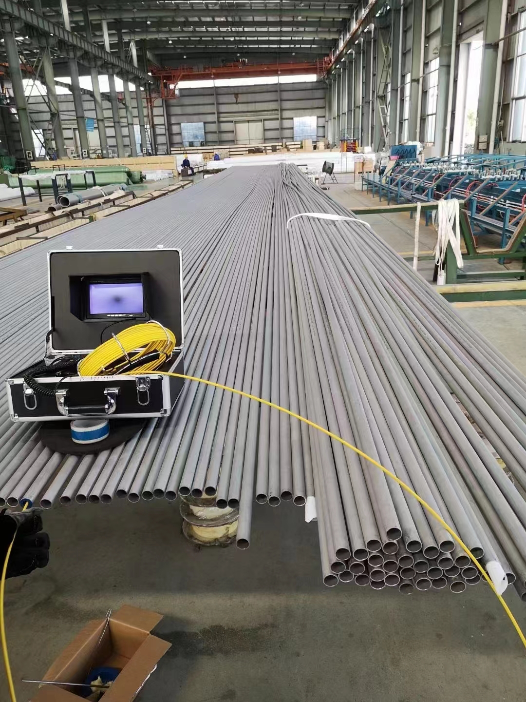 Seamless stainless pipe — close-up