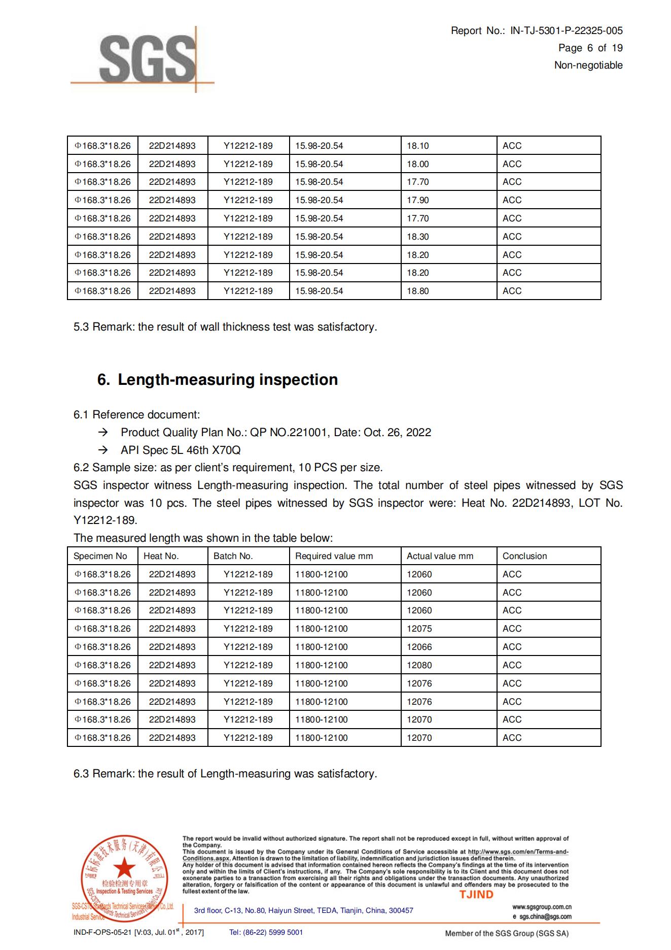 Third-party inspection report page 4