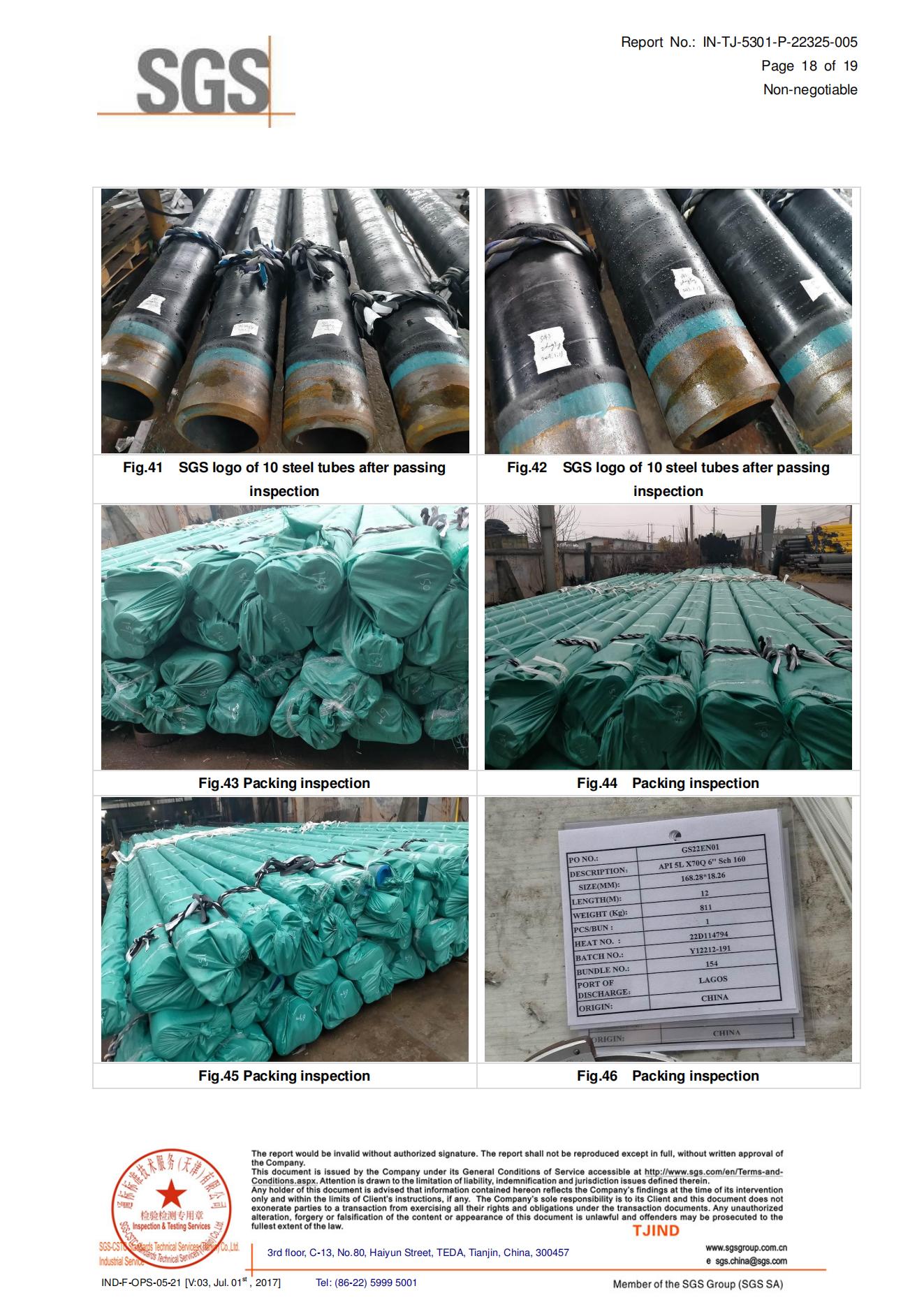 Third-party inspection report page 14